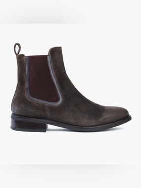 Thursday Duchess Chelsea Boots Women’s Dark Olive Suede Burnish Booties Size 7.5